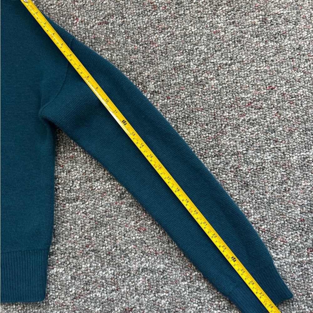 Banana Republic Merino Wool Luxury Teal Coastal Crew Neck Sweater XS Oversized - Picture 5 of 8